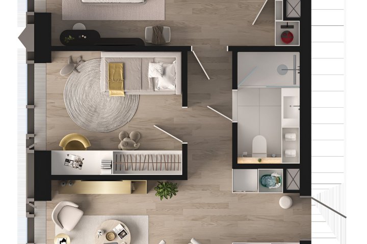 новостройка 3-комнатная квартира 61 м 2 , 31 этаж — JOIS